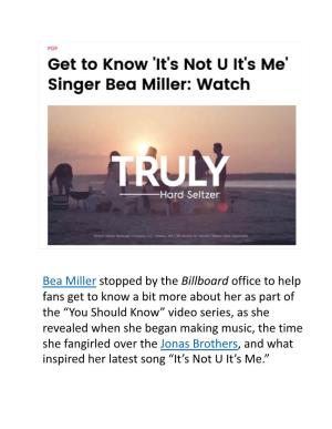 Bea Miller Stopped by the Billboard Office to Help