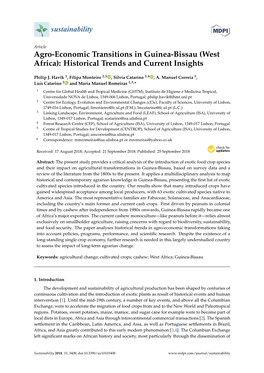 Agro-Economic Transitions in Guinea-Bissau (West Africa): Historical Trends and Current Insights