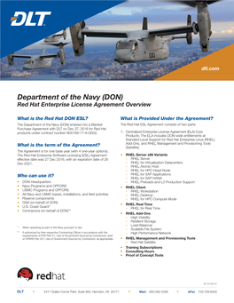 Department of the Navy (DON) Red Hat Enterprise License Agreement Overview