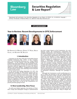 Recent Developments in CFTC Enforcement