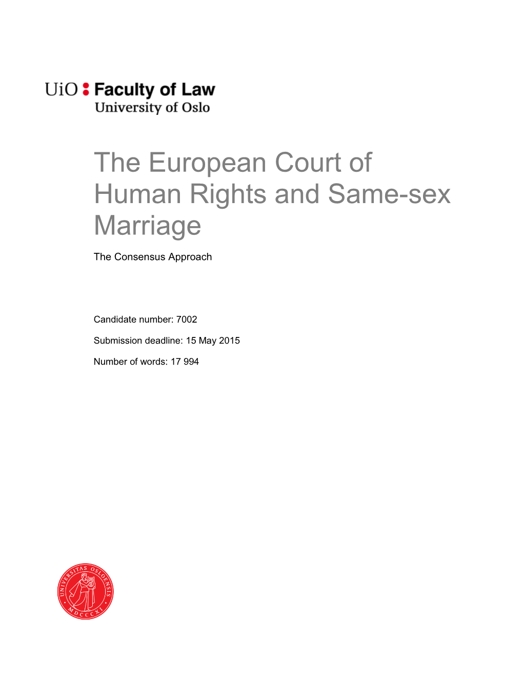 The European Court of Human Rights and Same-Sex Marriage