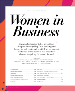 Savannah's Leading Ladies Are Setting the Pace in Everything from Banking and Beauty to Real Estate and Retail. Read on To