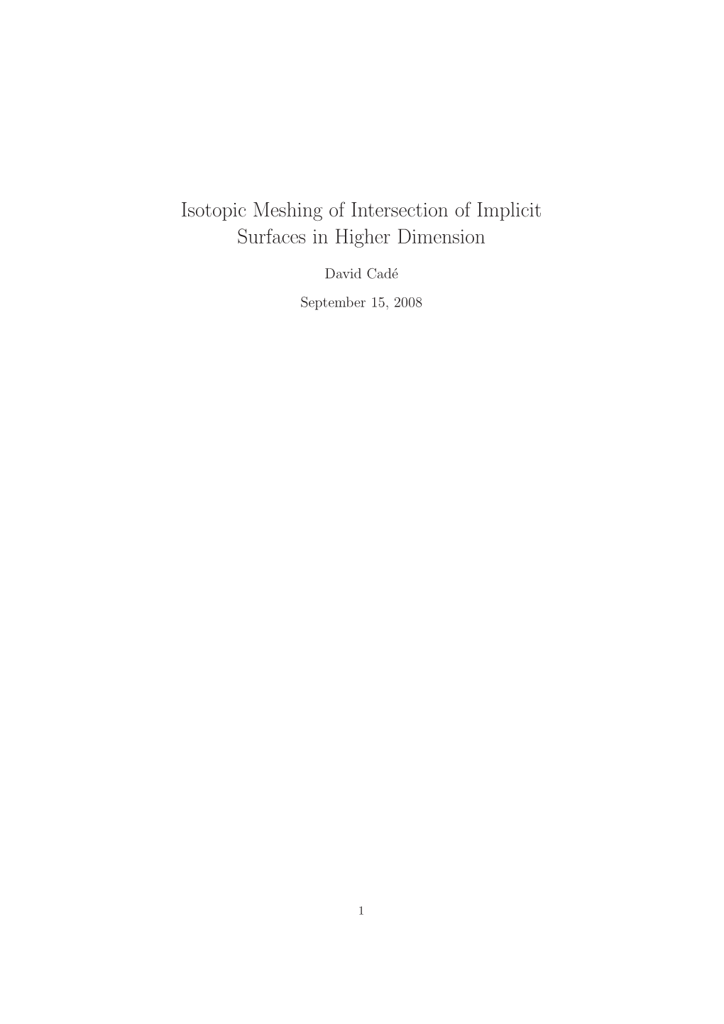 Isotopic Meshing of Intersection of Implicit Surfaces in Higher Dimension