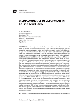 Media Audience Development in Latvia (2004–2012)