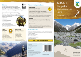 Te Kahui Kaupeka Conservation Park Brochure