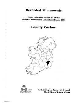 Recorded Monuments County Carlow