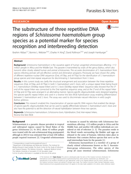 The Substructure of Three Repetitive DNA Regions of Schistosoma