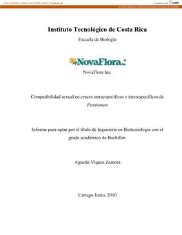 Instituto Tecnológico De Costa Rica Escuela De Biología