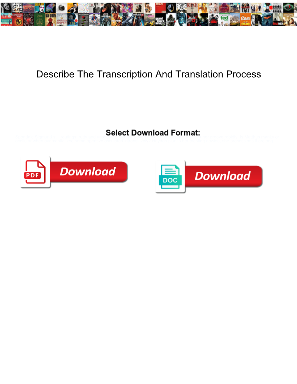 Describe the Transcription and Translation Process