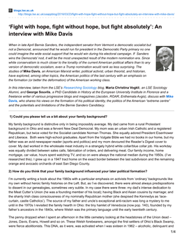 An Interview with Mike Davis