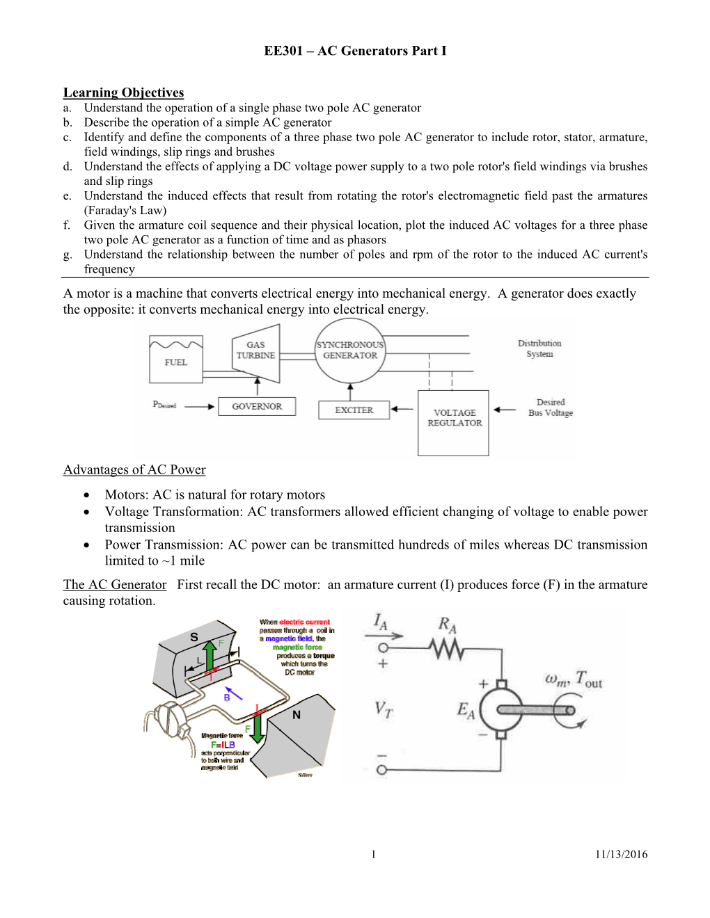 AC Generators I Notes