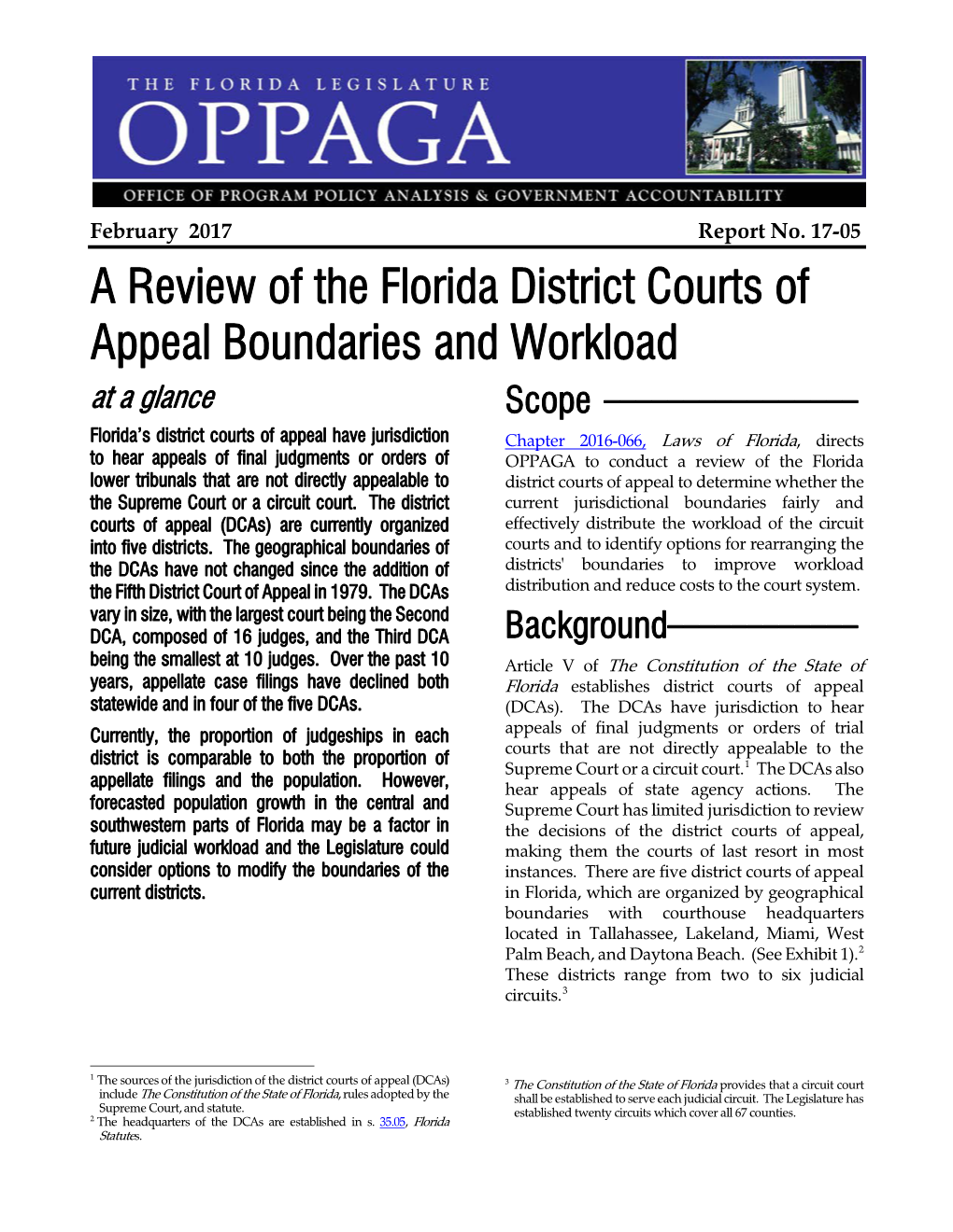 A Review of the Florida District Courts of Appeal Boundaries and Workload