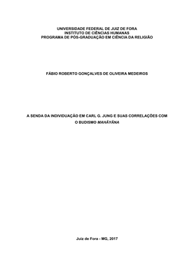 Universidade Federal De Juiz De Fora Instituto De Ciências Humanas Programa De Pós-Graduação Em Ciência Da Religião