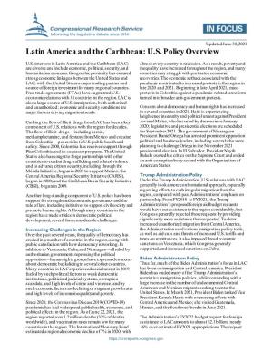 Latin America and the Caribbean: U.S. Policy Overview