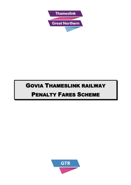 Govia Thameslink Railway Penalty Fares Scheme