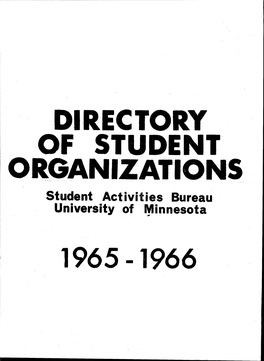 Directory of Student. Organizations