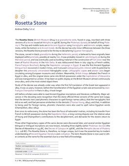 Rosetta Stone WJH Article
