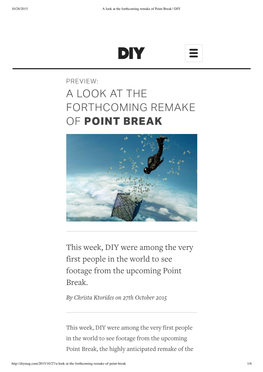 A Look at the Forthcoming Remake of Point Break | DIY