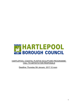 Hartlepool Coastal Plinths Sculpture Programme: Call to Artists for Proposals