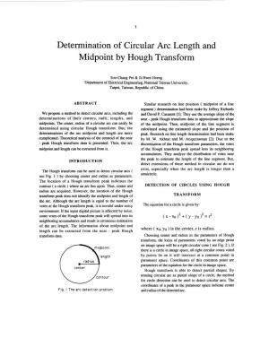 Determination of Circular Arc Length and Midpoint by Hough Transform