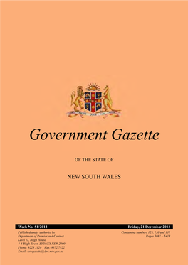 New South Wales Government Gazette No. 51 Of