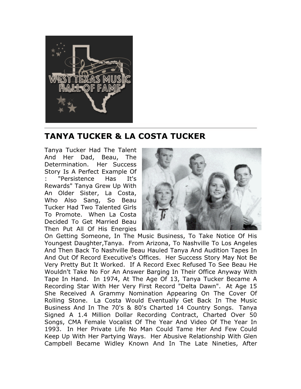 Tanya Tucker & La Costa Tucker