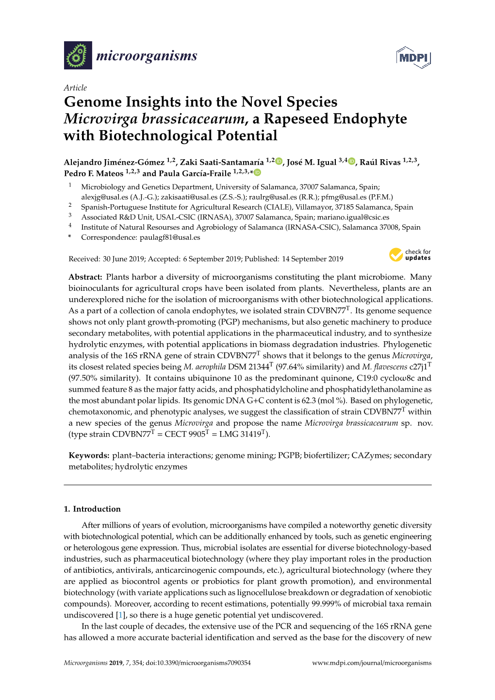 Genome Insights Into the Novel Species Microvirga Brassicacearum, a Rapeseed Endophyte with Biotechnological Potential