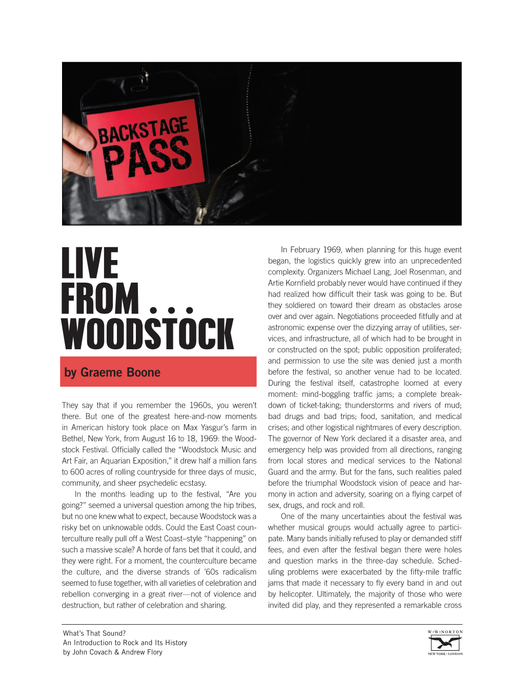 Live From...Woodstock by Graeme Boone