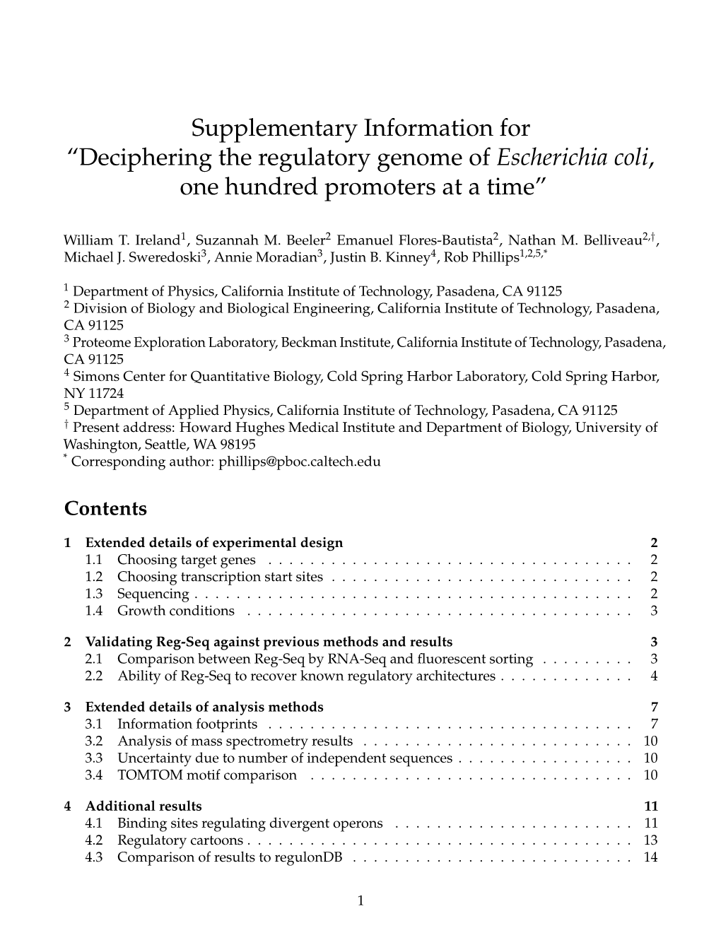 Supplementary Information for “Deciphering the Regulatory Genome of Escherichia Coli, One Hundred Promoters at a Time”