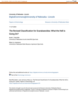 The Revised Classification for Scarabaeoidea: What the Hell Is Going On?