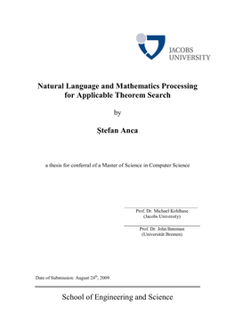Natural Language and Mathematics Processing for Applicable Theorem Search