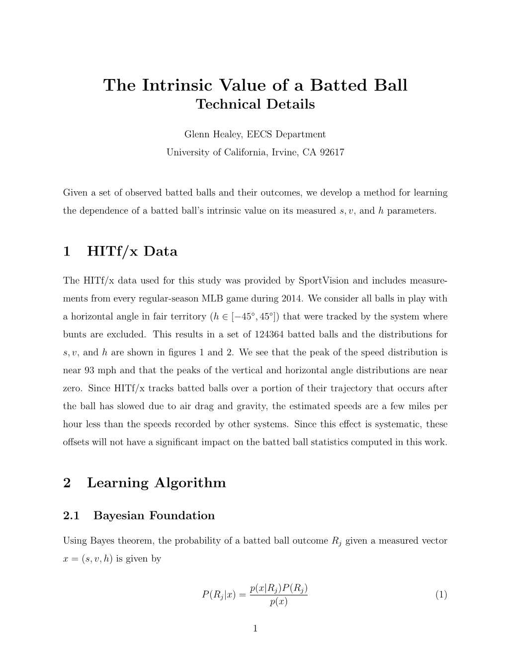 The Intrinsic Value of a Batted Ball Technical Details