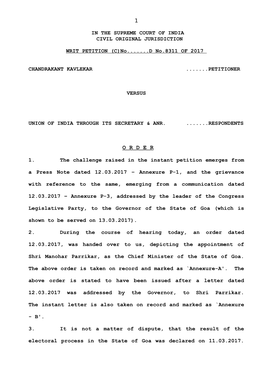 In the Supreme Court of India Civil Original Jurisdiction