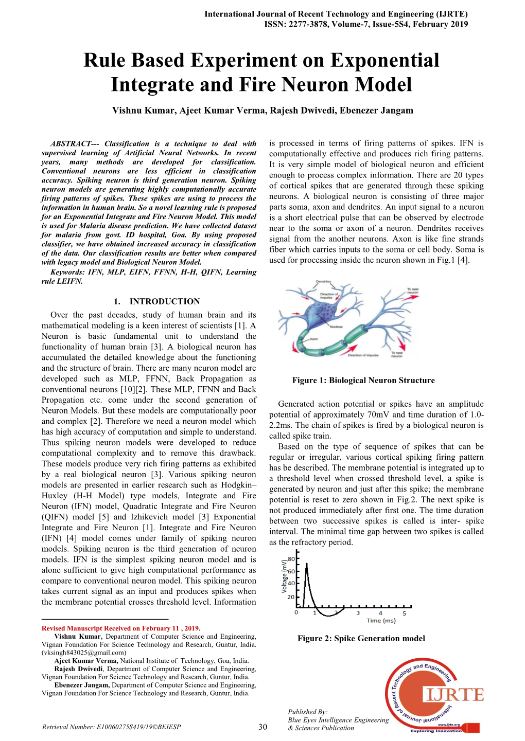 Rule Based Experiment on Exponential Integrate and Fire Neuron Model