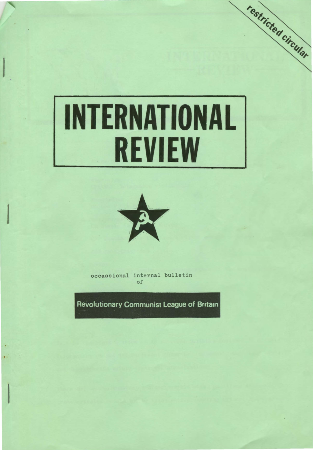 Revolutionary Communist League of Brita1n INTERNATIONAL -REVIEW