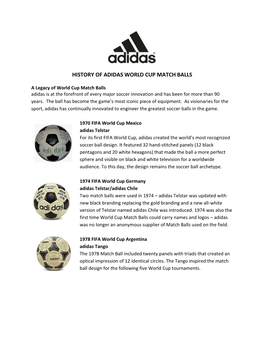 History of Adidas World Cup Match Balls