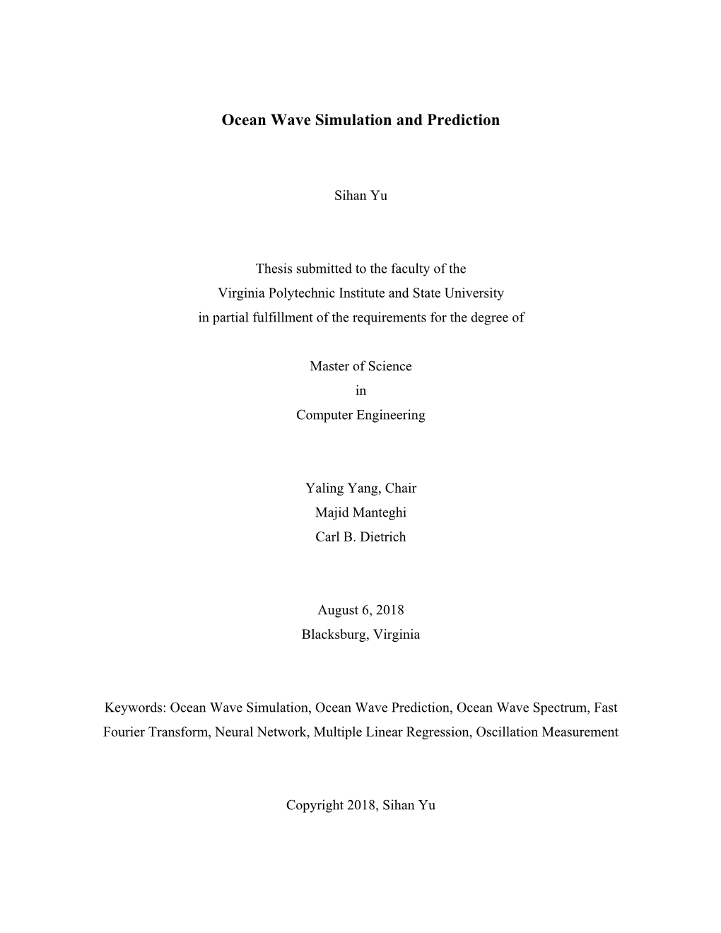 Ocean Wave Simulation and Prediction