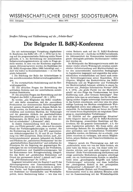 Die Belgrader II. Bdkj-Konferenz