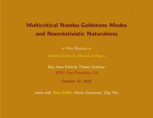 Multicritical Nambu-Goldstone Modes and Nonrelativistic Naturalness
