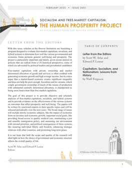 The Human Prosperity Project an Essay Series from the Hoover Institution