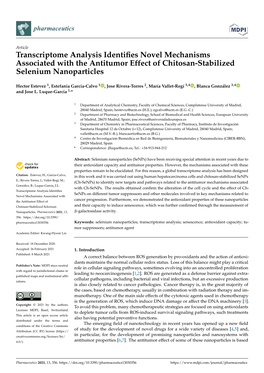 Transcriptome Analysis Identifies Novel Mechanisms Associated with the Antitumor Effect of Chitosan-Stabilized Selenium Nanopart