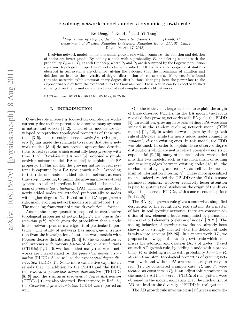 Evolving Network Models Under a Dynamic Growth Rule