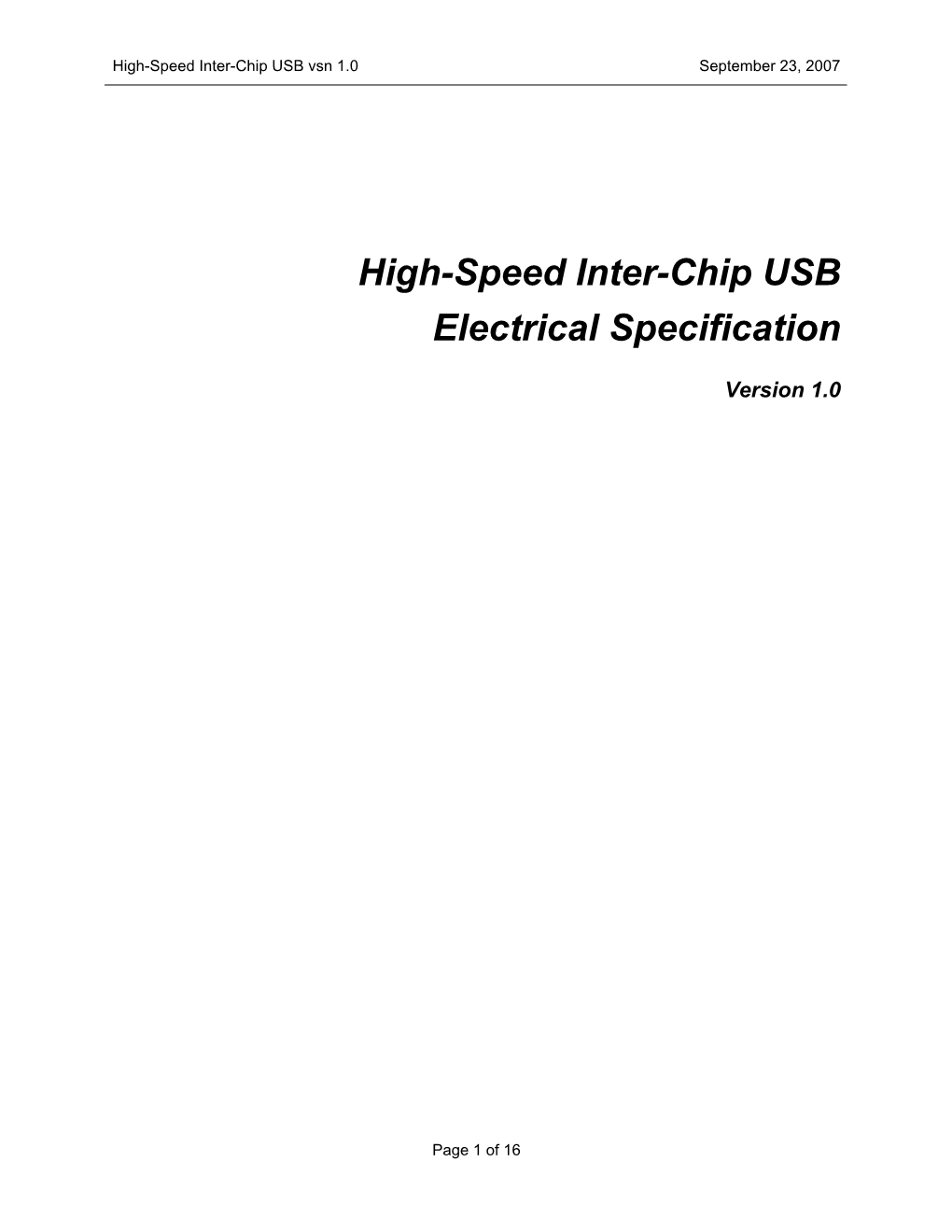 High-Speed Inter-Chip USB Electrical Specification