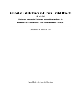Council on Tall Buildings and Urban Habitat Records