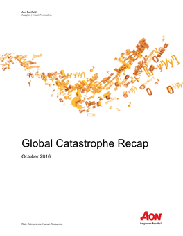 Global Catastrophe Recap October 2016