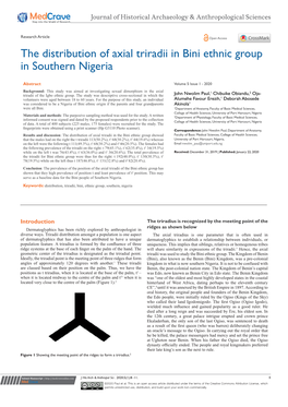 The Distribution of Axial Triradii in Bni Ethnic Group in Southern Nigeria