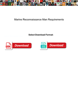 Marine Reconnaissance Man Requirements