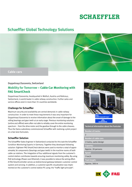 Mobility for Tomorrow – Cable Car Monitoring with FAG Smartcheck