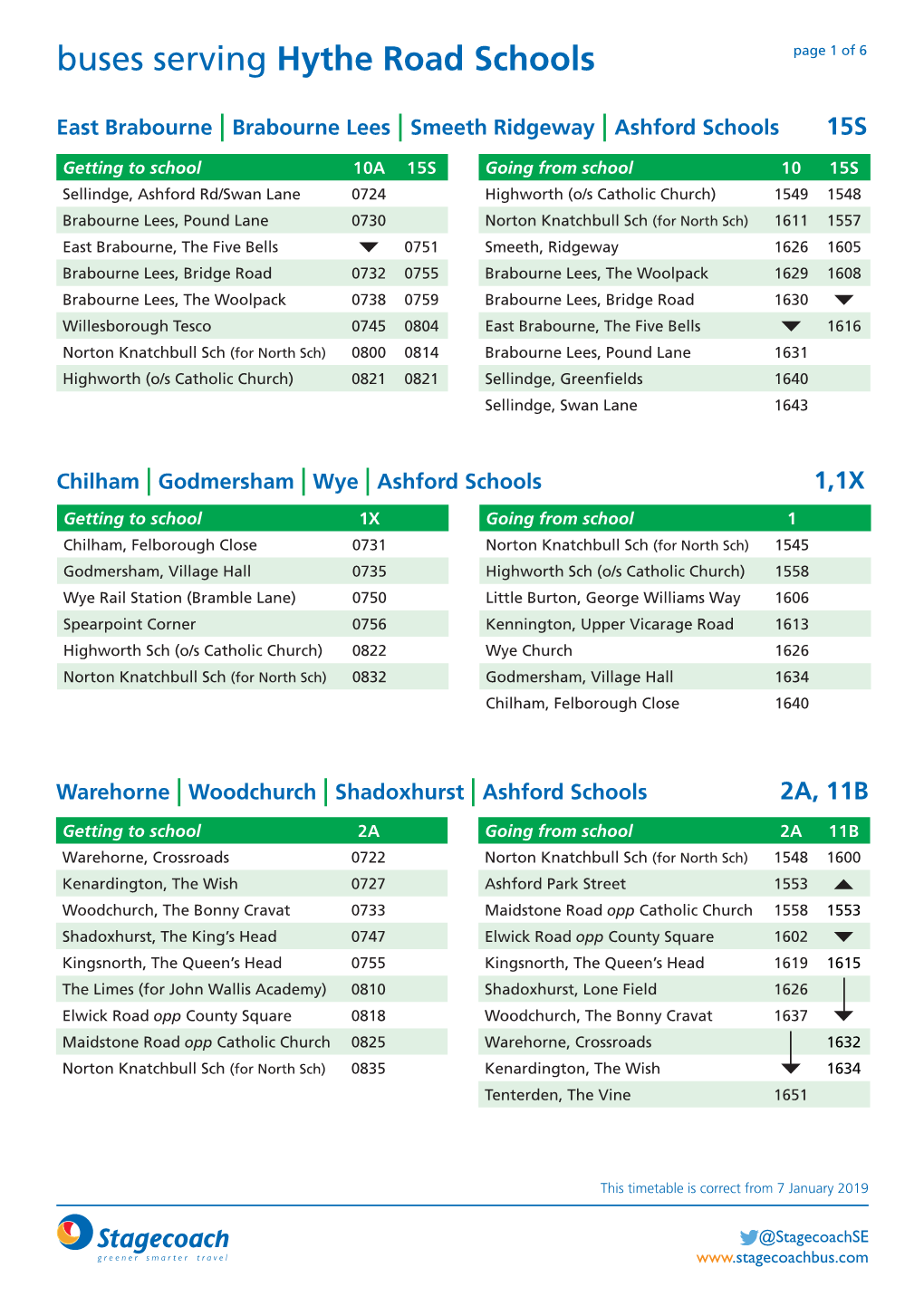 Buses Serving Hythe Road Schools Page 1 of 6