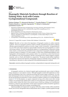Hypergolic Materials Synthesis Through Reaction of Fuming Nitric Acid with Certain Cyclopentadienyl Compounds